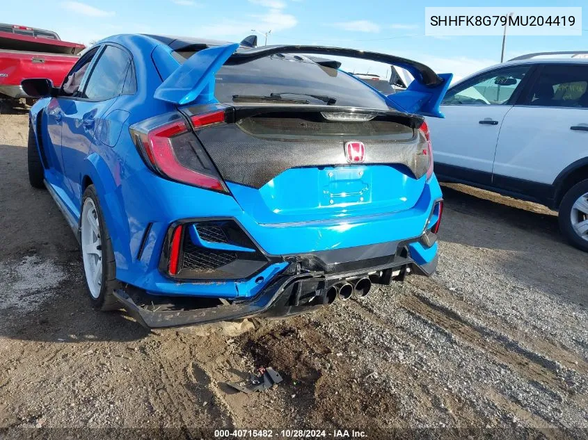 2021 Honda Civic Type R Touring VIN: SHHFK8G79MU204419 Lot: 40715482