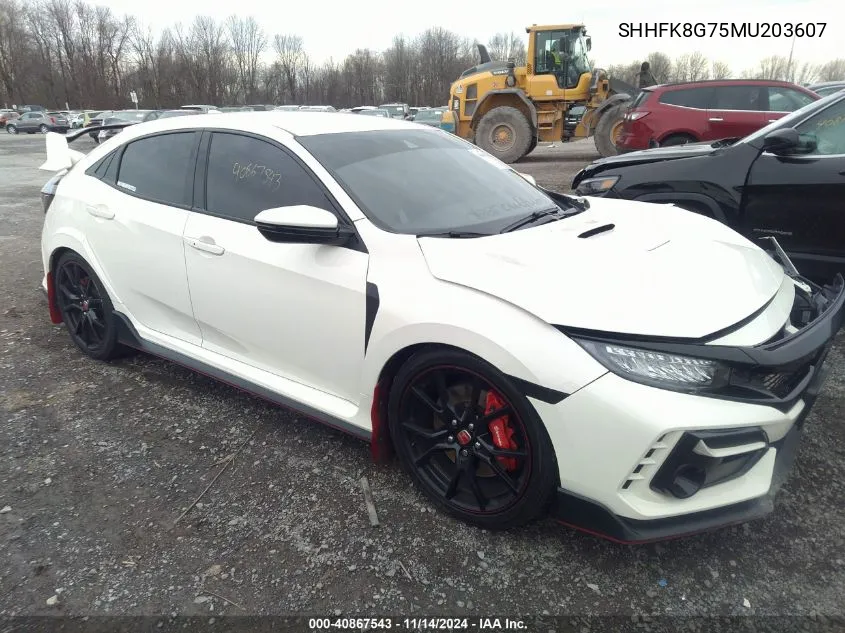 2021 Honda Civic Type R Touring VIN: SHHFK8G75MU203607 Lot: 40867543