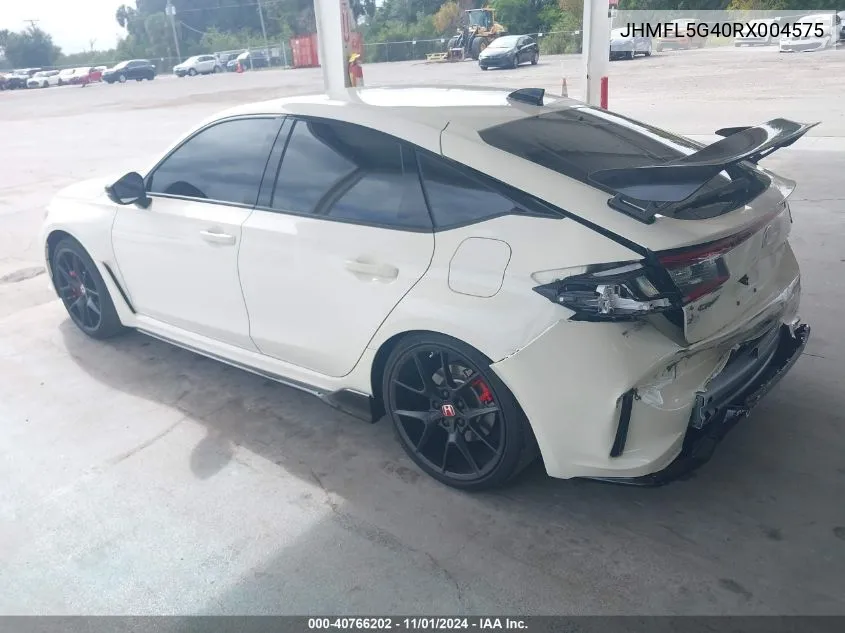 2024 Honda Civic Type R VIN: JHMFL5G40RX004575 Lot: 40766202