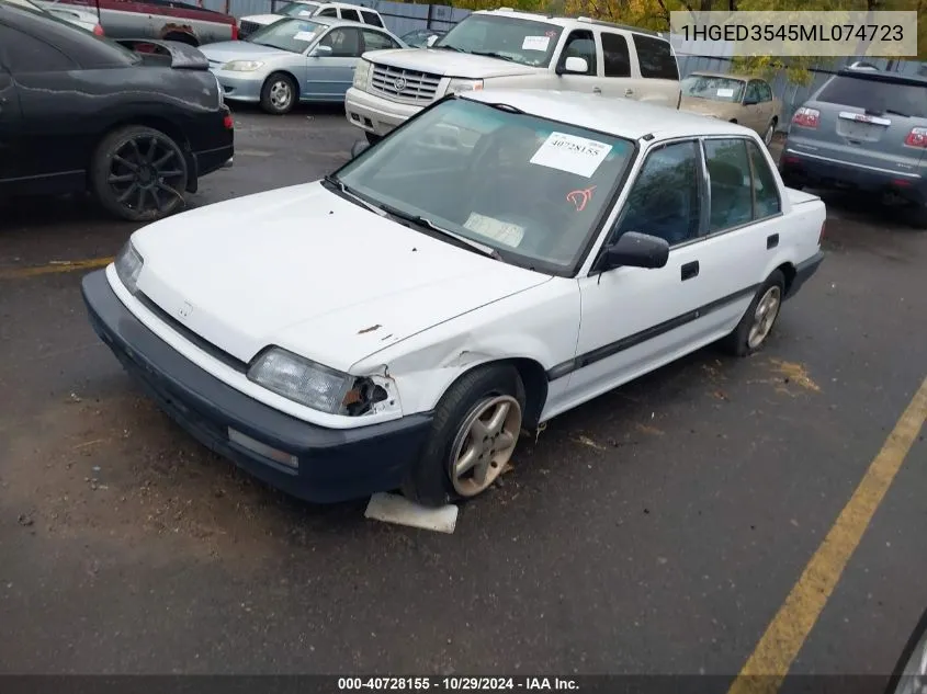 1991 Honda Civic Dx VIN: 1HGED3545ML074723 Lot: 40728155