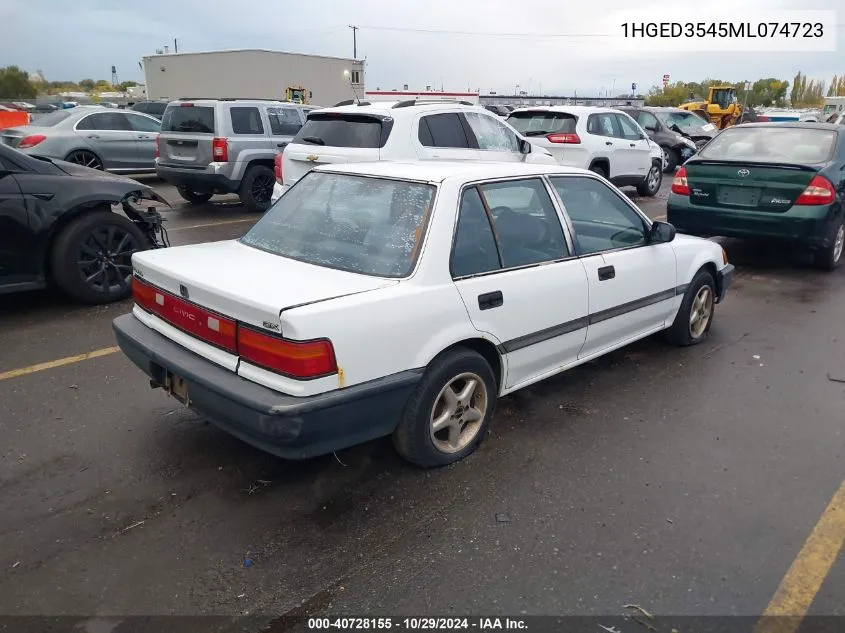 1991 Honda Civic Dx VIN: 1HGED3545ML074723 Lot: 40728155