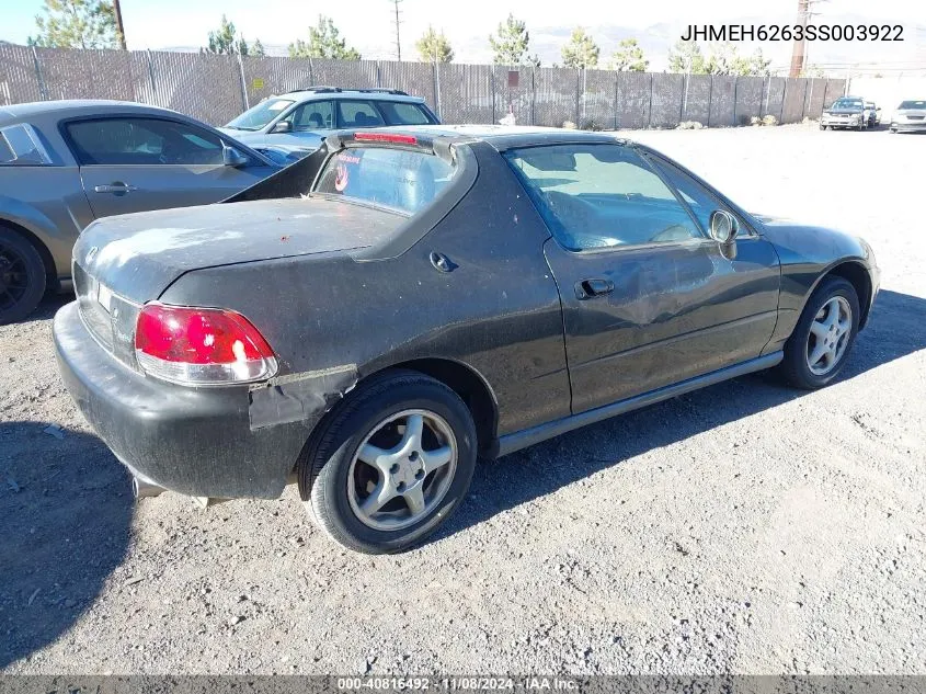 1995 Honda Civic Del Sol Si VIN: JHMEH6263SS003922 Lot: 40816492