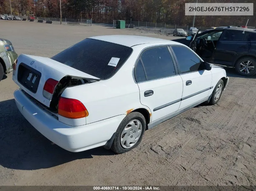 1996 Honda Civic Lx VIN: 2HGEJ6676TH517296 Lot: 40693714