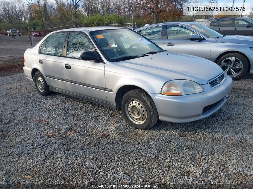 1996 Honda Civic Dx VIN: 1HGEJ6625TL007576 Lot: 40758105