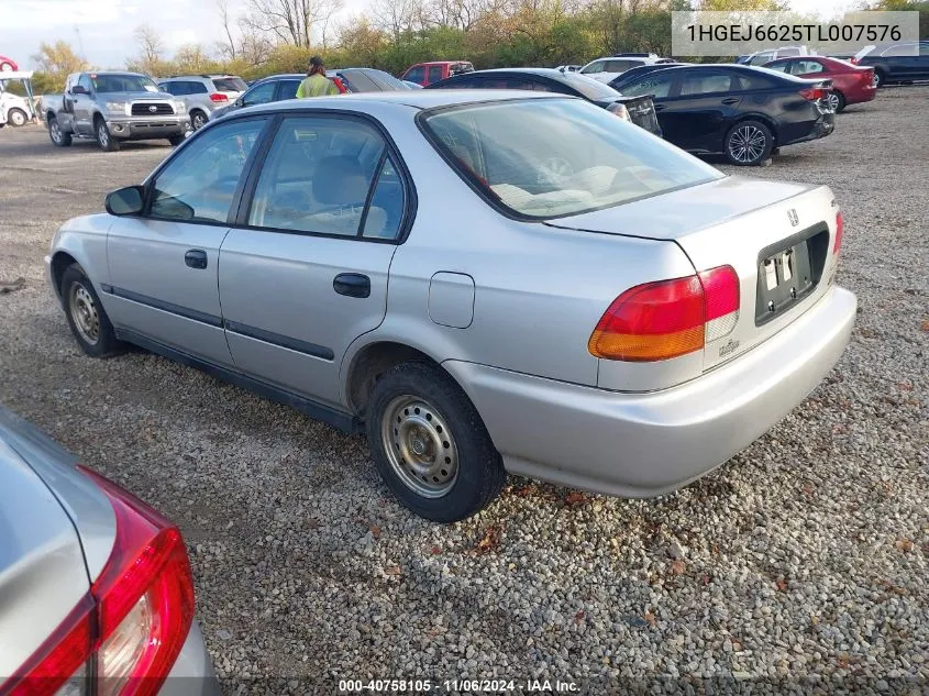 1996 Honda Civic Dx VIN: 1HGEJ6625TL007576 Lot: 40758105