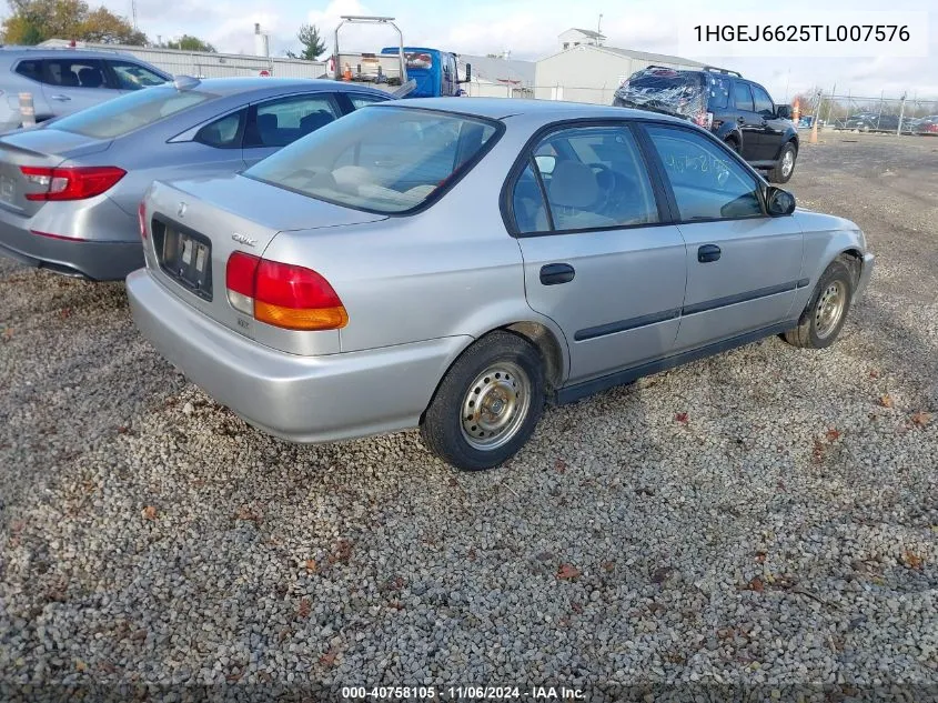 1996 Honda Civic Dx VIN: 1HGEJ6625TL007576 Lot: 40758105