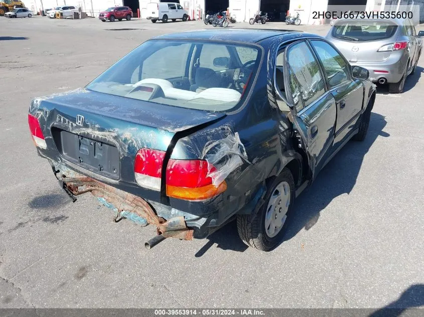 1997 Honda Civic Lx VIN: 2HGEJ6673VH535600 Lot: 39553914