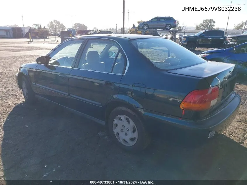 1997 Honda Civic Lx VIN: JHMEJ6679VS032238 Lot: 40733001