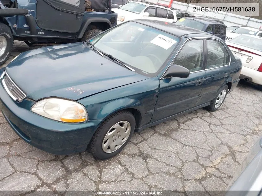 1997 Honda Civic Lx VIN: 2HGEJ6675VH581638 Lot: 40864222