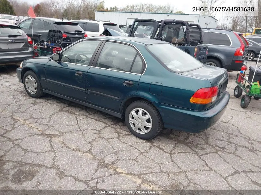 1997 Honda Civic Lx VIN: 2HGEJ6675VH581638 Lot: 40864222