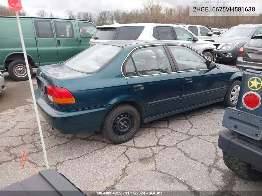 1997 Honda Civic Lx VIN: 2HGEJ6675VH581638 Lot: 40864222