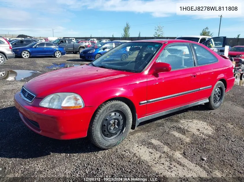 1998 Honda Civic VIN: 1HGEJ8278WL811808 Lot: 12108312