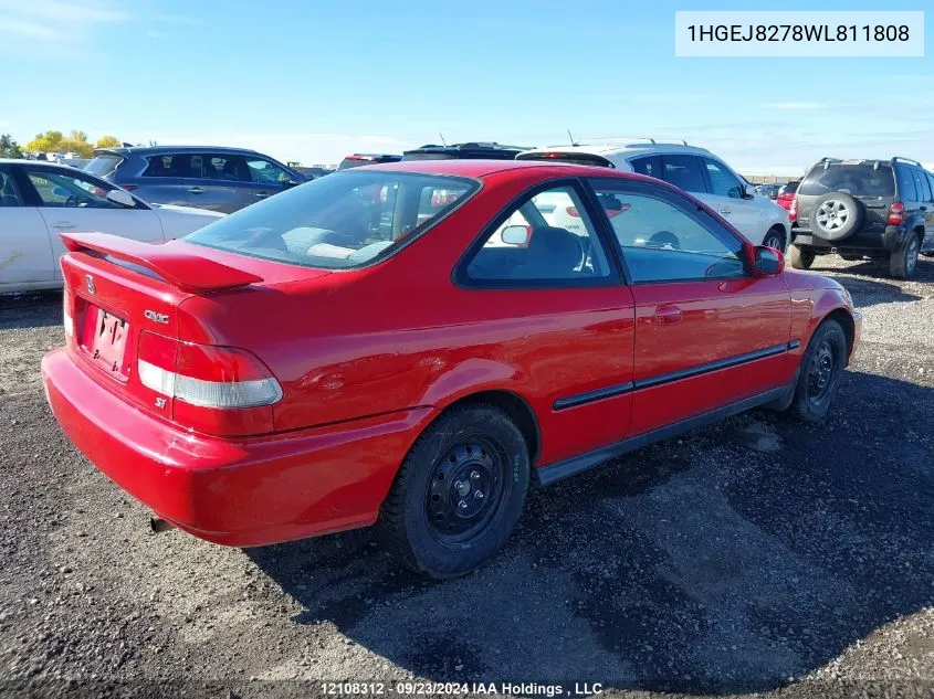 1998 Honda Civic VIN: 1HGEJ8278WL811808 Lot: 12108312