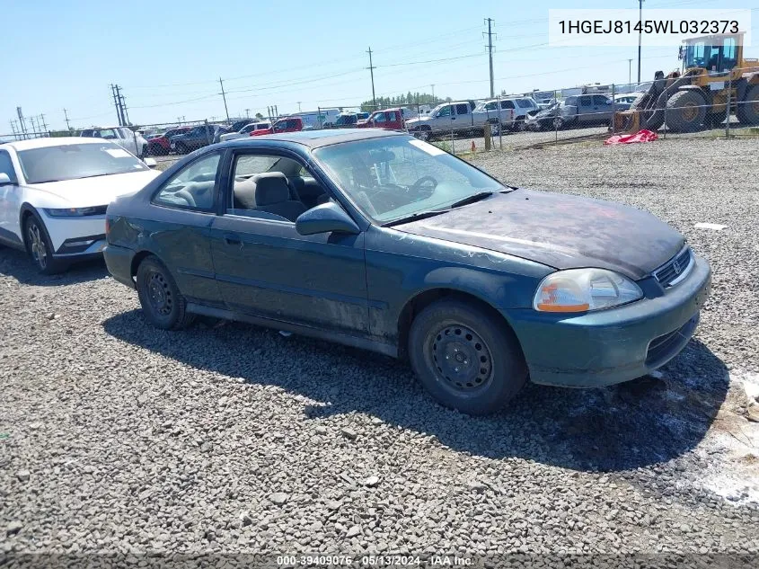 1998 Honda Civic Ex VIN: 1HGEJ8145WL032373 Lot: 39409076