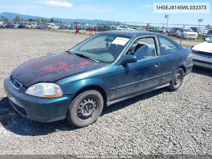 1998 Honda Civic Ex VIN: 1HGEJ8145WL032373 Lot: 39409076