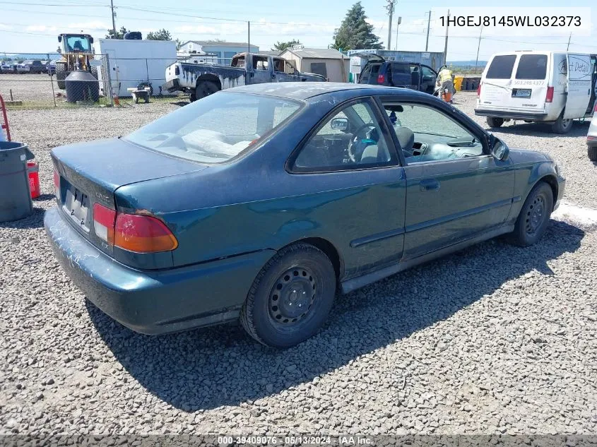 1998 Honda Civic Ex VIN: 1HGEJ8145WL032373 Lot: 39409076