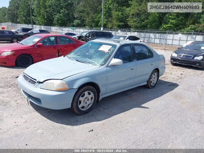 1998 Honda Civic Ex VIN: 2HGEJ8642WH609883 Lot: 39531418