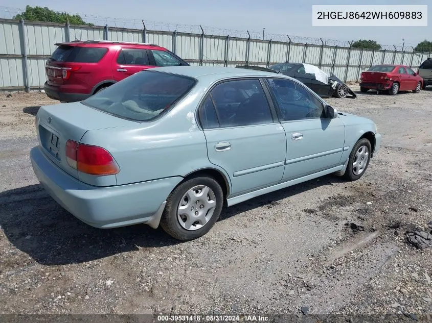 1998 Honda Civic Ex VIN: 2HGEJ8642WH609883 Lot: 39531418