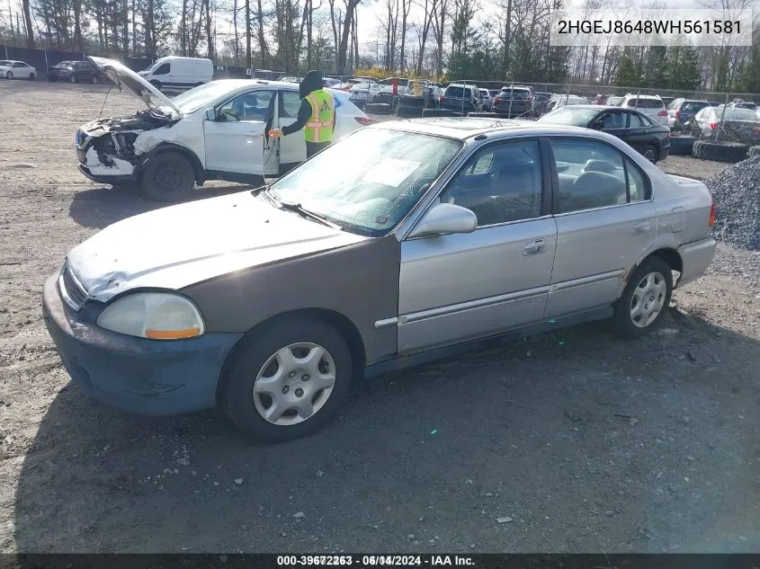 1998 Honda Civic Ex VIN: 2HGEJ8648WH561581 Lot: 39672263