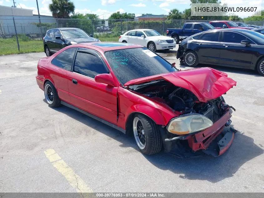 1998 Honda Civic Ex VIN: 1HGEJ8145WL096607 Lot: 39776953