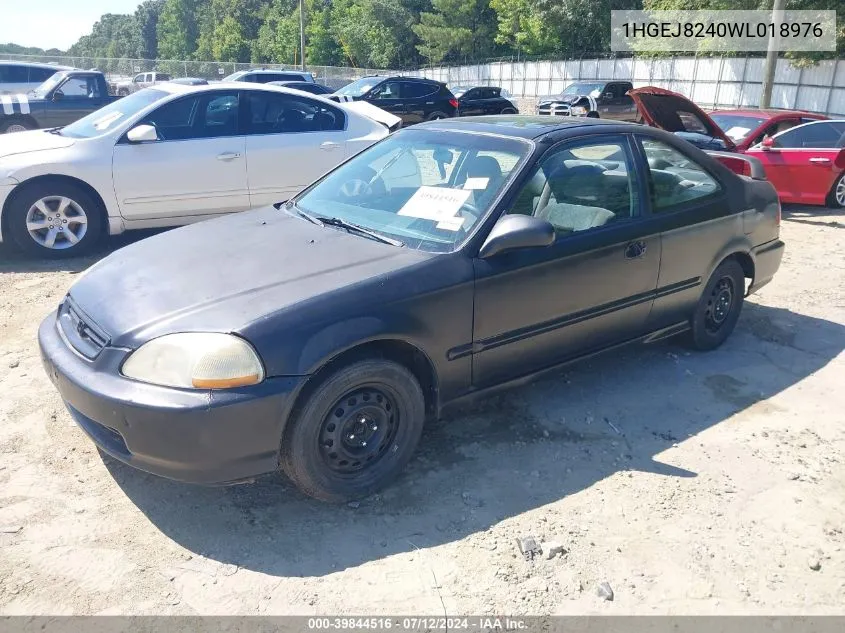 1998 Honda Civic Ex VIN: 1HGEJ8240WL018976 Lot: 39844516