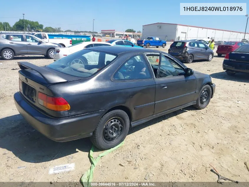 1998 Honda Civic Ex VIN: 1HGEJ8240WL018976 Lot: 39844516