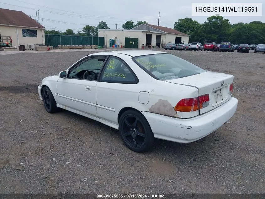 1998 Honda Civic Ex VIN: 1HGEJ8141WL119591 Lot: 39875535