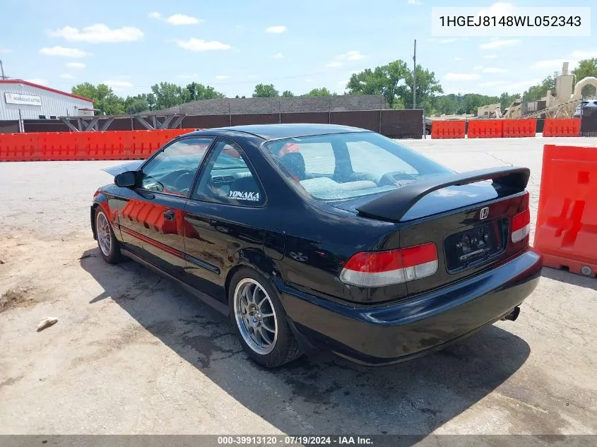 1998 Honda Civic Ex VIN: 1HGEJ8148WL052343 Lot: 39913120