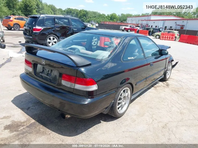 1998 Honda Civic Ex VIN: 1HGEJ8148WL052343 Lot: 39913120