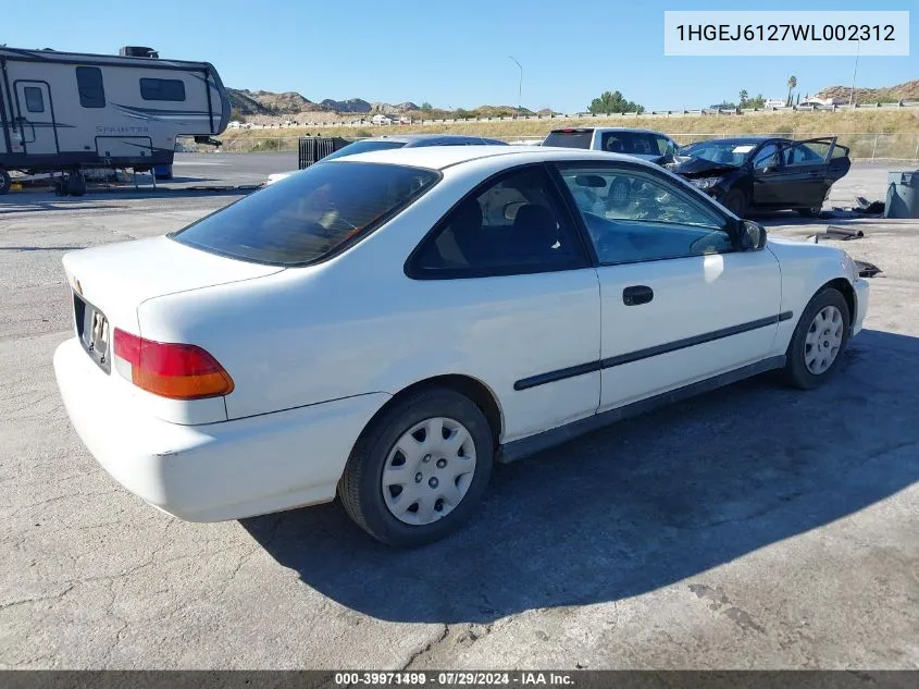 1998 Honda Civic Dx VIN: 1HGEJ6127WL002312 Lot: 39971499