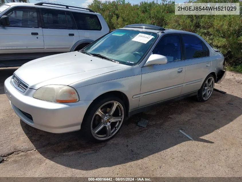 1998 Honda Civic Ex VIN: 2HGEJ8544WH521029 Lot: 40016442