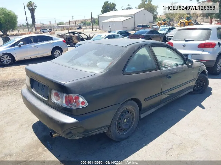 1998 Honda Civic Ex VIN: 1HGEJ8249WL128358 Lot: 40113050