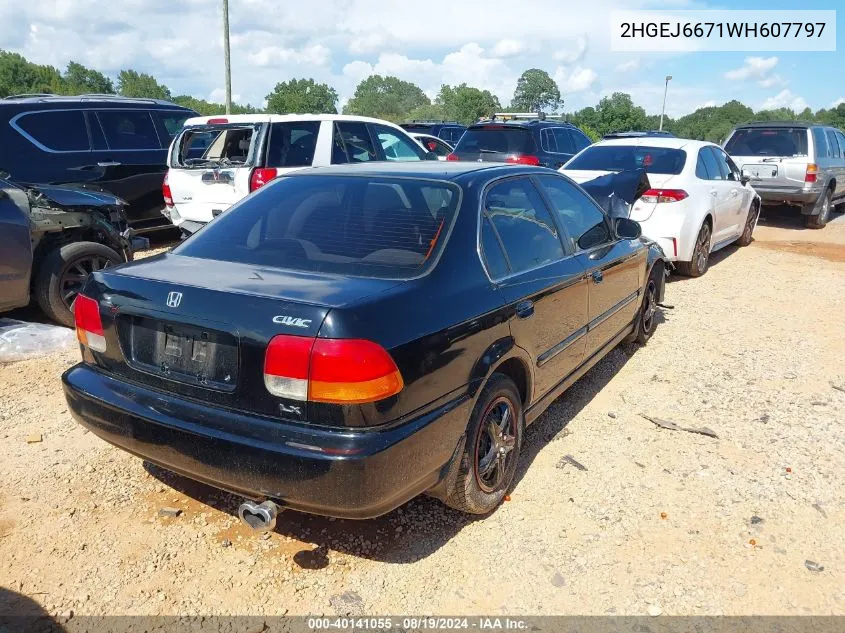 1998 Honda Civic Lx VIN: 2HGEJ6671WH607797 Lot: 40141055