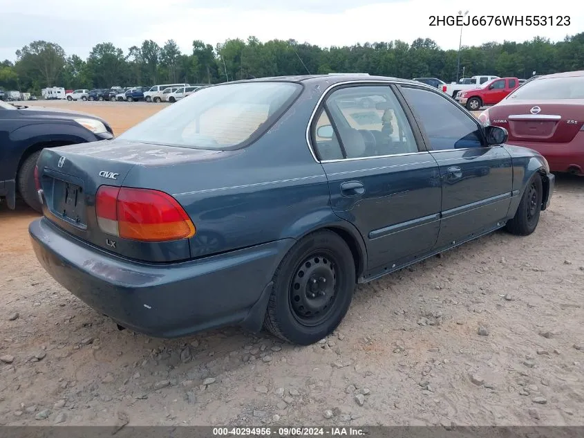 1998 Honda Civic Lx VIN: 2HGEJ6676WH553123 Lot: 40294956