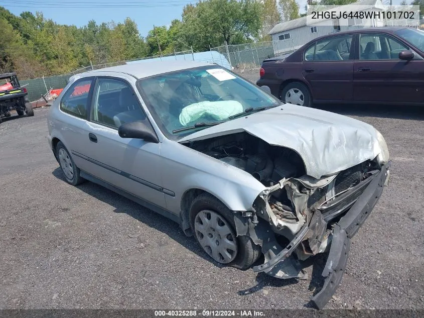 1998 Honda Civic Dx VIN: 2HGEJ6448WH101702 Lot: 40325288