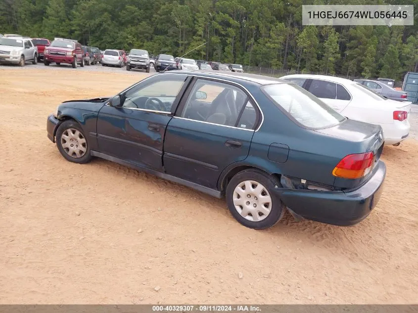 1998 Honda Civic Lx VIN: 1HGEJ6674WL056445 Lot: 40329307