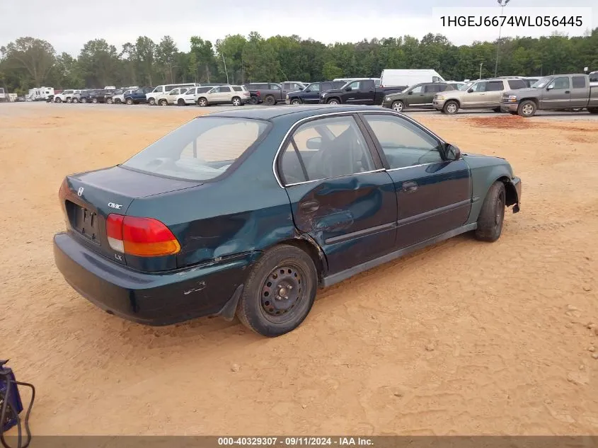 1998 Honda Civic Lx VIN: 1HGEJ6674WL056445 Lot: 40329307