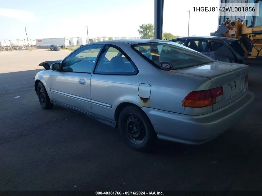 1998 Honda Civic Ex VIN: 1HGEJ8142WL001856 Lot: 40351766