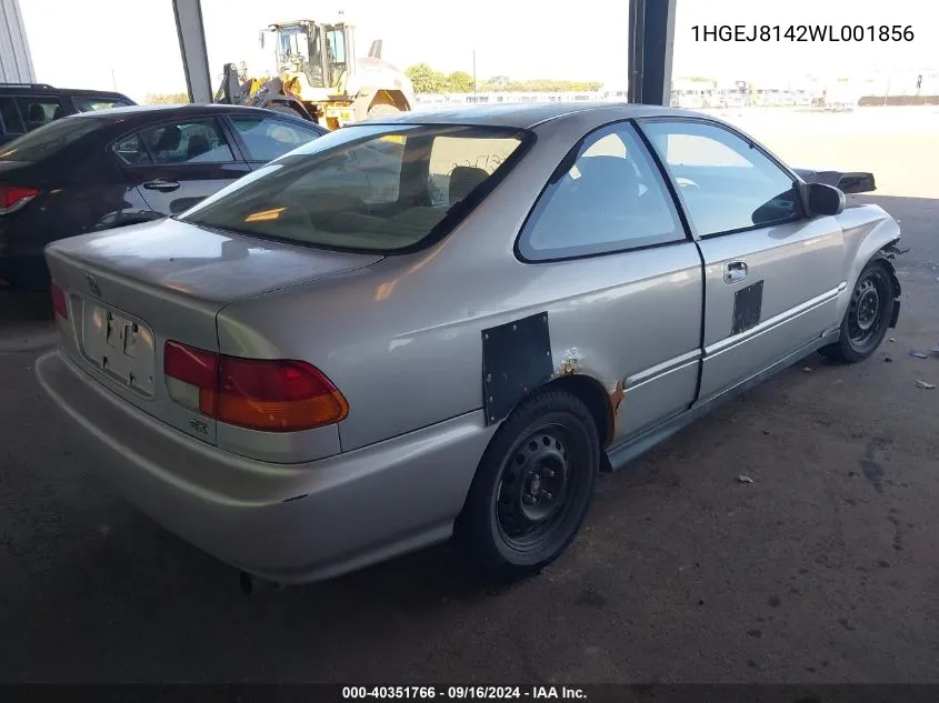 1998 Honda Civic Ex VIN: 1HGEJ8142WL001856 Lot: 40351766