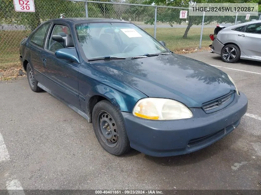 1998 Honda Civic Ex VIN: 1HGEJ8245WL120287 Lot: 40401851