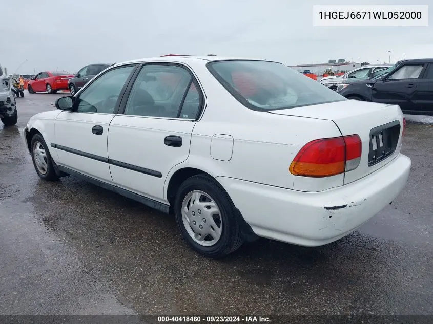 1HGEJ6671WL052000 1998 Honda Civic Lx