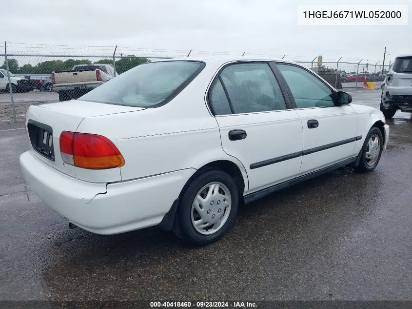 1HGEJ6671WL052000 1998 Honda Civic Lx