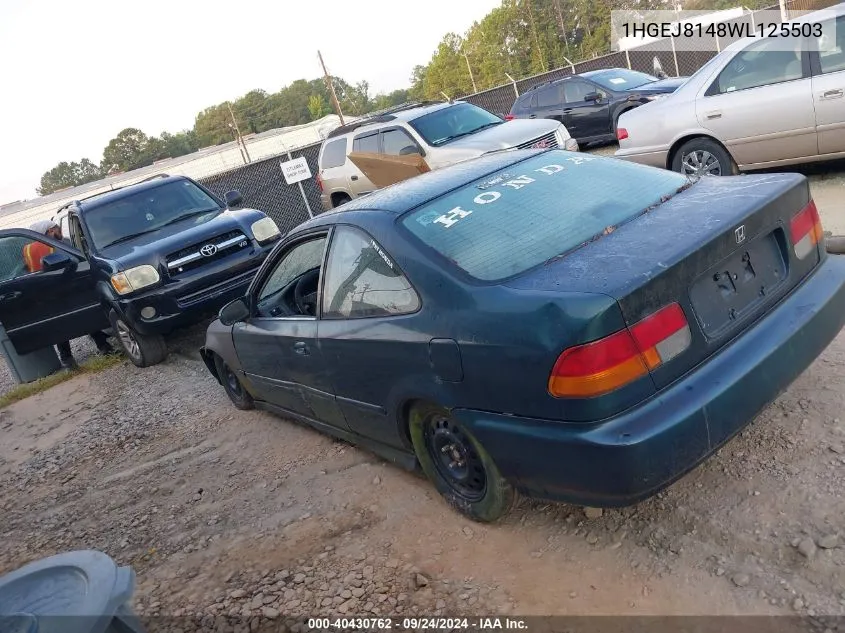 1998 Honda Civic Ex VIN: 1HGEJ8148WL125503 Lot: 40430762