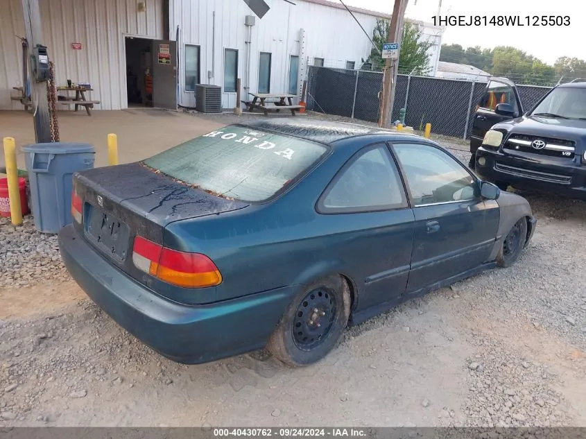 1998 Honda Civic Ex VIN: 1HGEJ8148WL125503 Lot: 40430762