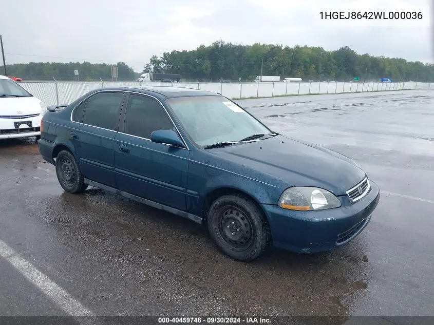 1998 Honda Civic Ex VIN: 1HGEJ8642WL000036 Lot: 40459748