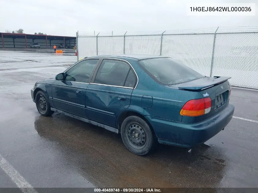 1998 Honda Civic Ex VIN: 1HGEJ8642WL000036 Lot: 40459748