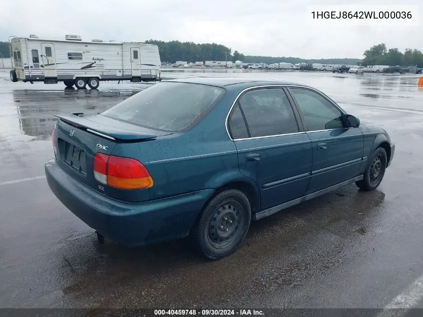 1998 Honda Civic Ex VIN: 1HGEJ8642WL000036 Lot: 40459748