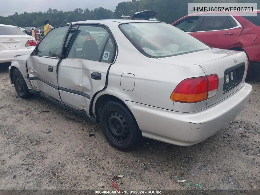 JHMEJ6652WF806751 1998 Honda Civic Lx