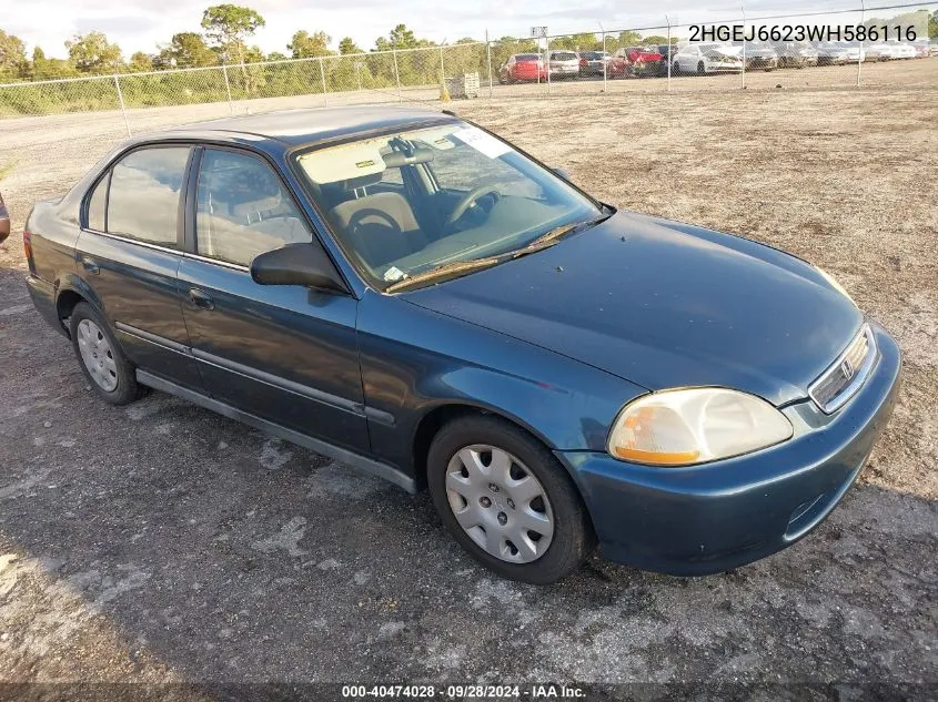 1998 Honda Civic Dx VIN: 2HGEJ6623WH586116 Lot: 40474028