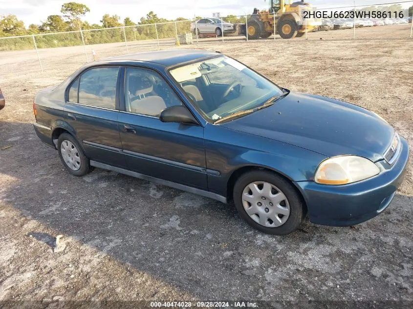 1998 Honda Civic Dx VIN: 2HGEJ6623WH586116 Lot: 40474028